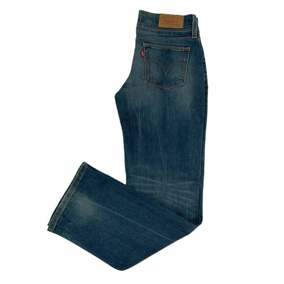 Levis 570 Red Tab Jeans Womens 8 Straight Leg Stretch Mid Wash Streetwear Denim - Picture 2 of 6